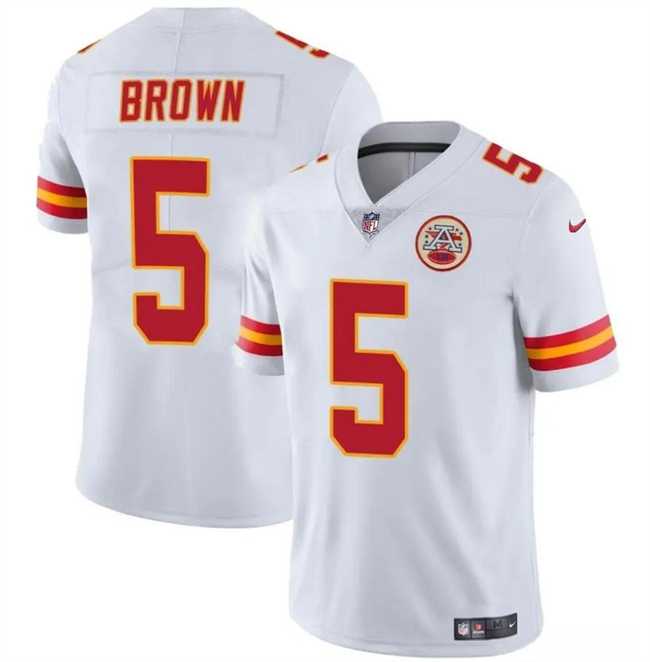 Men & Women & Youth Kansas City Chiefs #5 Hollywood Brown White Vapor Untouchable Limited Stitched Jersey->kansas city chiefs->NFL Jersey